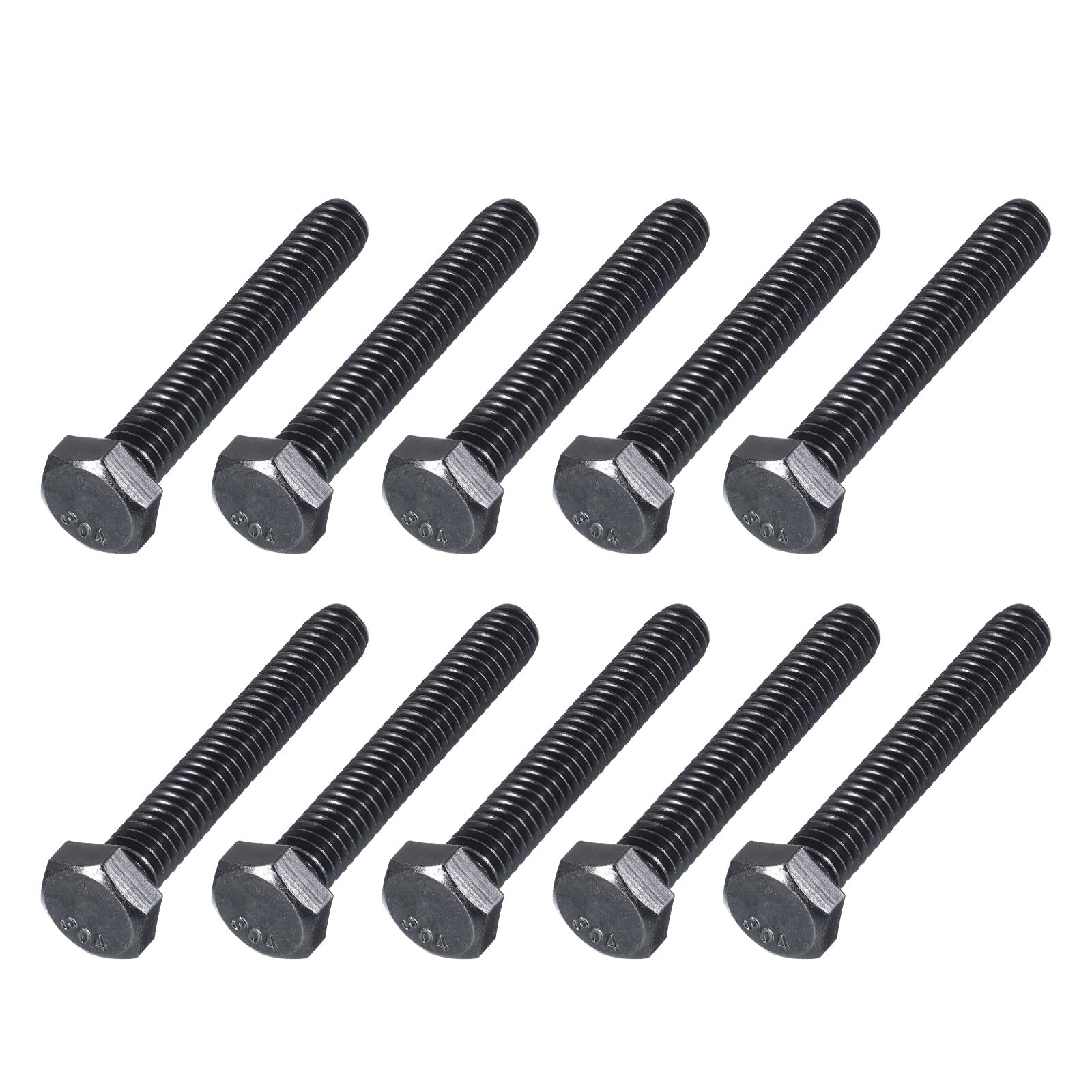 METALLIXITY Hex Head Bolts (5/16-18 x 2") 10Pcs, 304 Stainless Steel 18-8, Fully Threaded, External Hex Drive, Hex Head Screw Bolt, Black Oxide โ image 1