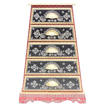 APKAMART Handcrafted Wooden Chest of Drawers - 29 Inch - Corner End Table for Home Decor, Room Decor and Gifts