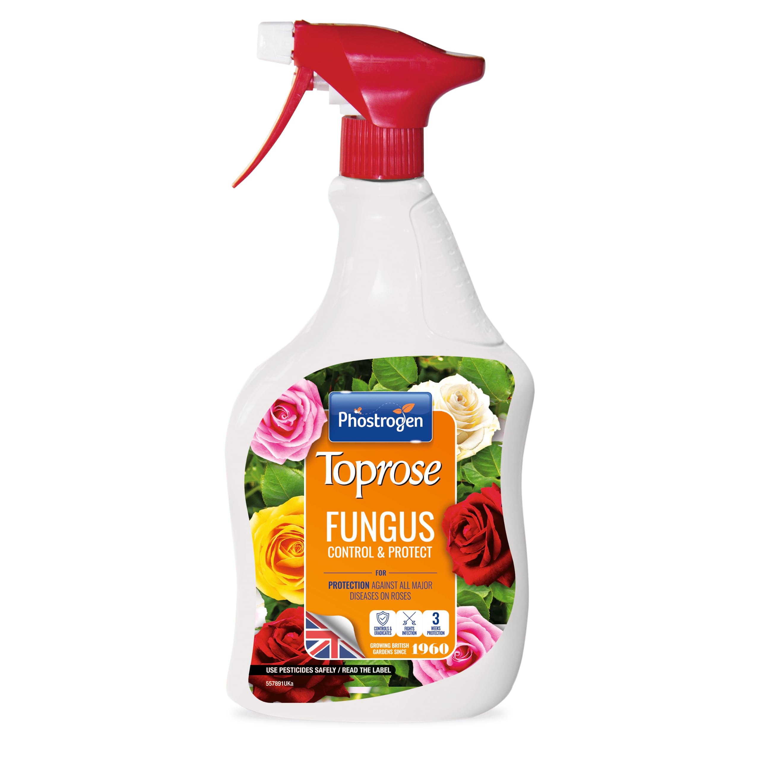 Toprose - Fungus Control and Protect ready to use - Protects Roses from Disease for Stronger, Healthier Blooms - Plant Protection, Rose Care, Ready to Use, Black Spot Control - 1L