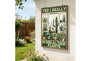 1-Pack Funny Garden Sign for Outdoor Decor - Humorous 12" x 8" Aluminum Metal Art, Pre-Drilled for Easy Hanging (Plants)