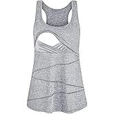 Joymom Maternity Summer Cool Sleeveless Nursing Tank Tops Breastfeeding Shirts