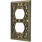 Amerelle 65DAB Filigree Wallplate, 1 Duplex, Antique Brass