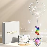 Oikomai Heartfelt Thank You Gifts for Women - Magical Rainbow Maker, K9 Crystal Sun Catcher Appreciation Gifts for Teacher, Coworker, Friend, Boss, Nurse - Meaningful Keepsake for Christmas, Farewell