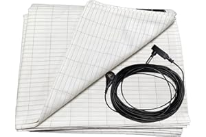 KABOUQI Grounding Sheets with 15 feet Grounding Cord, 5% Conductive Silver Fiber Organic Cotton Grounding Sheet Queen Size for Better Sleep, Stress Relief (80x60 inch)