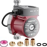 Hot Water Recirculating Pump 120W for Electric Water Heater System | Water Circulator Pump NPT 3/4" w/NPT 1/2" Adapter, Stainless Steel Head