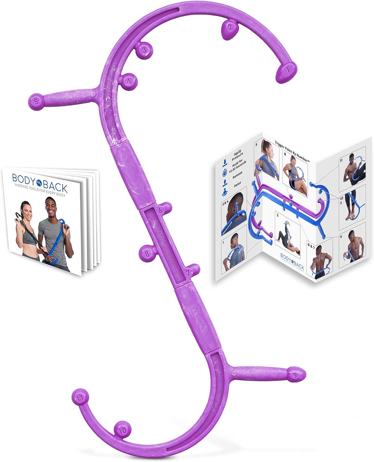 Body Back Buddy Elite (Upgraded 2020 Version) Back Massager, Handheld Massage Stick, Trigger Point Massage Cane, Full Body Muscle Pain Relief (Blue): Health & Personal Care