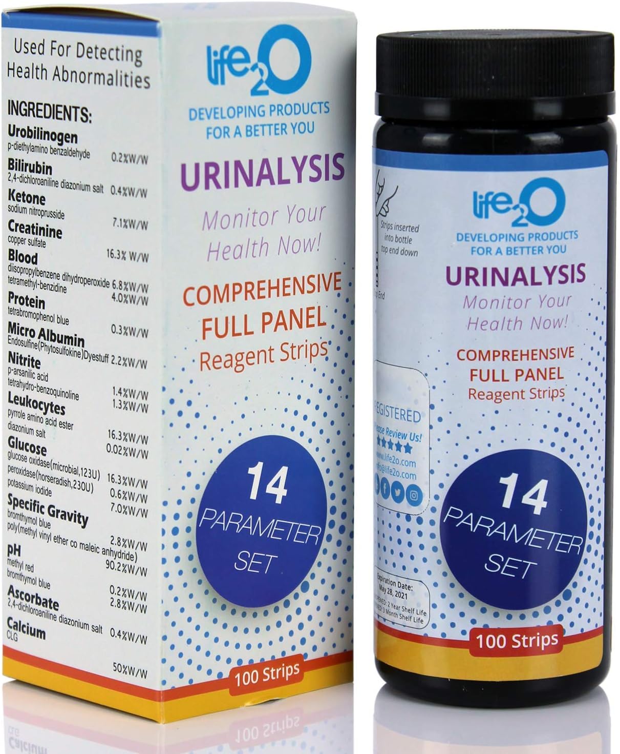 Comprehensive 14-in-1 Urine Test Strips 100ct | Urinalysis Dip-Stick Testing Kit | Ketone, pH, Blood, UTI, Protein | Keto Alkaline Diet, Ketosis, Kidney Infection & Liver Function | Free e-Book Inside: Health & Personal Care