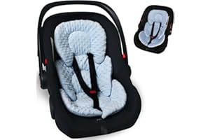 BORYOKUN Infant Carseat Insert, 2-in-1 Reversible Baby Car Seat Cushion for Newborn Toddler Head & Body Support Car Seat Pad for Carseats, Strollers, Swings, Bouncers