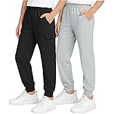 Quad Seven Boys Sweatpants - 2 Pack Fleece Active Boys Joggers and Cargo Pants - Performance Athletic Pants (Size 4-18)