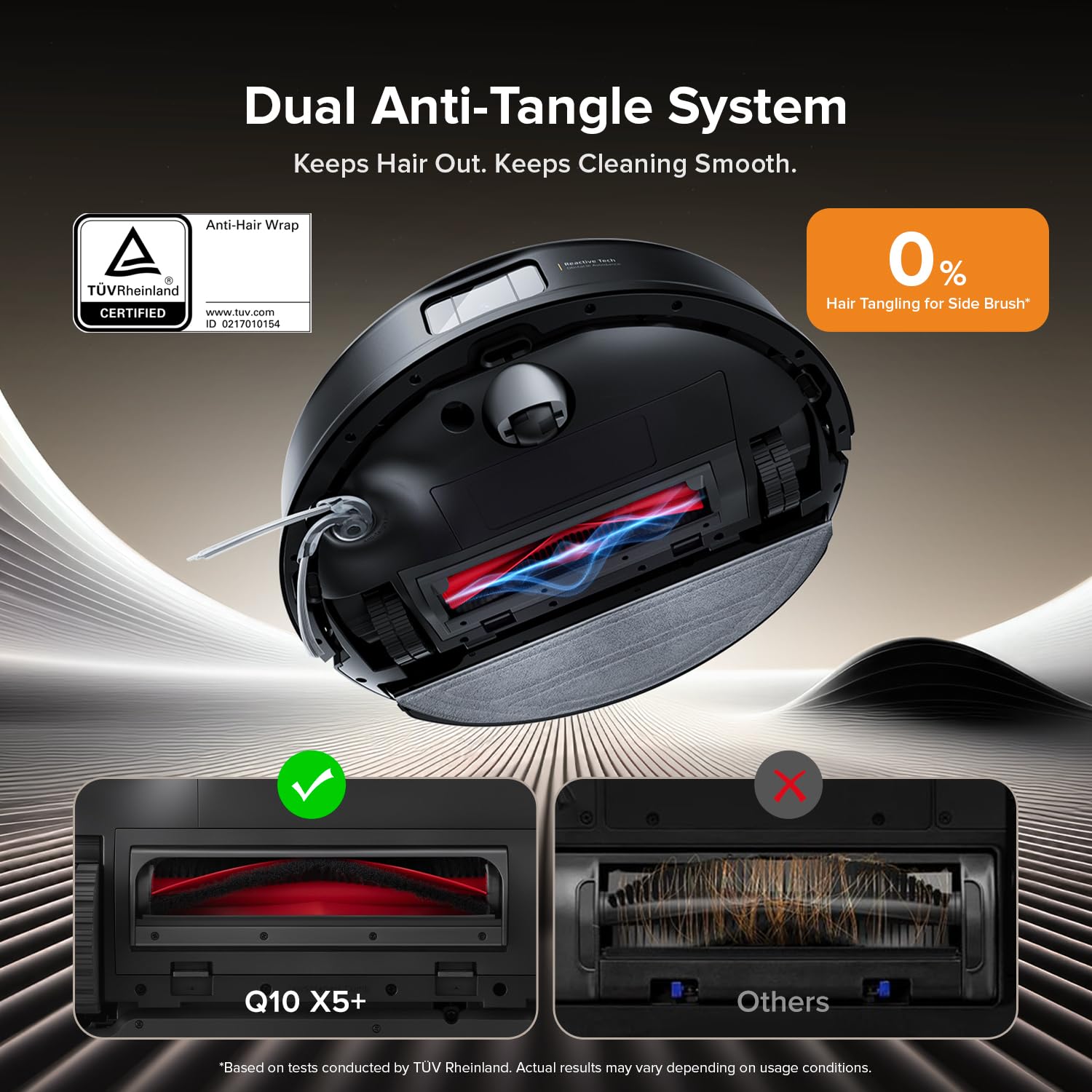 roborock Q10 X5+ Robot Aspirador y Trapeador, Autovaciante, Limpieza Manos Libres hasta 7 Semanas, Succión 10.000Pa, Evitación de Obstáculos, Navegación LiDAR, Zonas Prohibidas, Negro