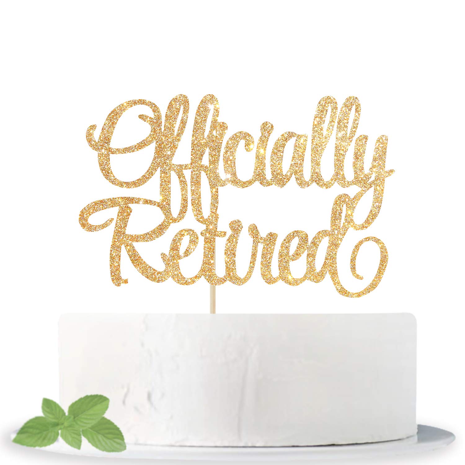 Cos mos Mixed Gold Glitter Officially Retired Cake Topper, Happy