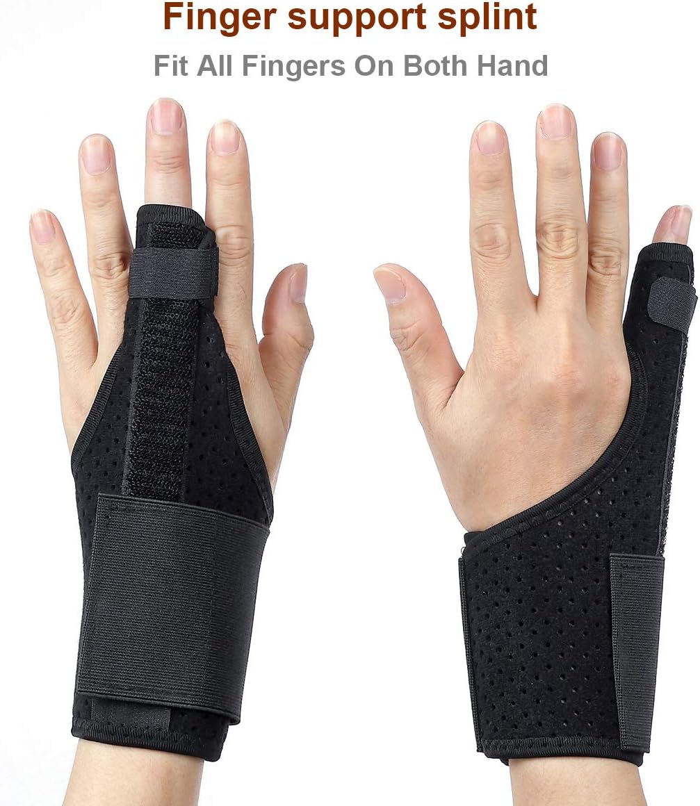 Ultrafun Trigger Finger Splint Brace Support Breathable Wrist and Thumb Fracture Finger Stabilizer Brace Sleeves for Pain Relief, Carpal Tunnel Arthritis Tendonitis (Black): Health & Personal Care