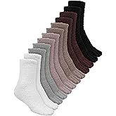 Fourluoo 6 Pairs Women Toe Socks Fuzzy Fluffy Socks with Toes Separated for Women Men Running Athletic