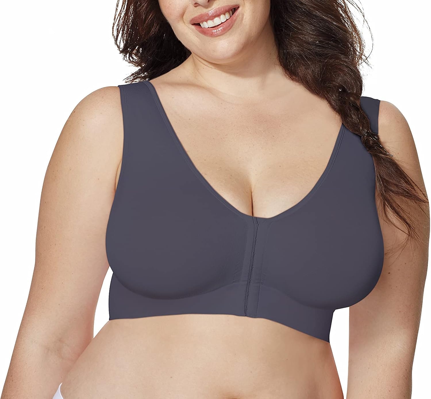 Just My Size Womens Pure Comfort Front Close Wirefree Bra (1274