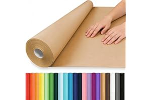 Vanhench Brown Wrapping/Packing Paper Roll 36"x 2520" (210'), Kraft/Craft Paper for Bulletin Board Birthday Valentines Thanksgiving Gift Art Bouquet Flower Poster Shipping Moving Supplies, 70GSM 50LB