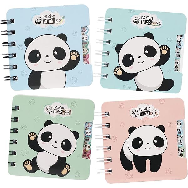 Yhjxly 66 pcs Panda Party Mitgebsel Set,Panda Kinder Geburtstag geschenk,8 Pcs Mini Notizbuch,8 Pcs Cartoon Panda Gelschreiber,50 Pcs Aufkleber,Panda Schreibwaren für Kinder Schule Bürobedarf