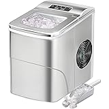 AGLUCKY Counter top Ice Maker Machine,Compact Automatic Ice Maker,9 Cubes Ready in 6-8 Minutes,Portable Ice Cube Maker with S