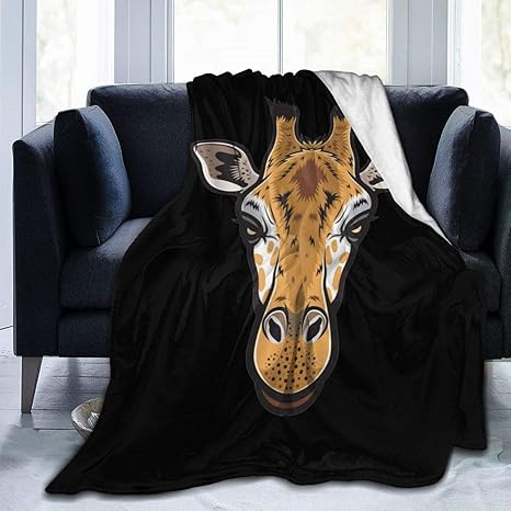 Amazon Com Giraffe Head Flannel Fleece Throw Blanket Lightweight Cozy Plush Fit Couch Sofa Kitchen Dining