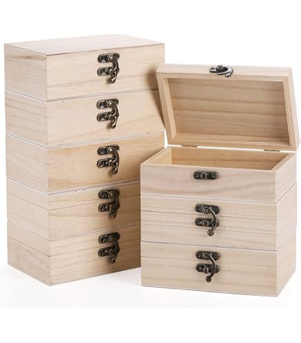 Lot de 3 petites boîtes rondes en bois brut non peintes avec couvercle – Mini boîte en bois brut pour travaux manuels – Boîte de rangement en bois brut à peindre
