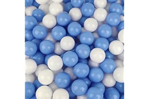 MEOGETY Ball Pit Balls for Babies, 2.17 inch Pack of 100 Balls for Ball Pit Playpen Balls with Macaron Color Blue and White