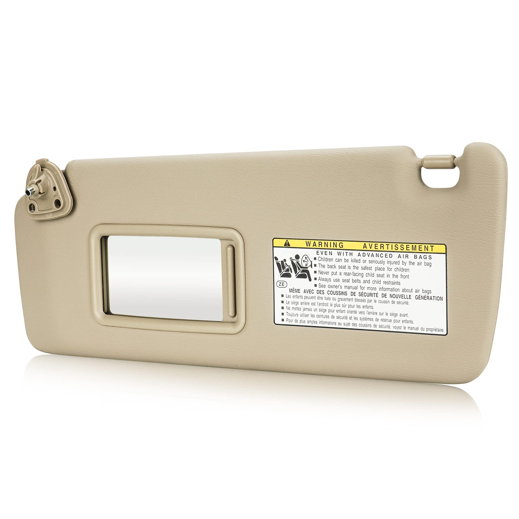 Photo 1 of Beige Driver Left Side Sun Visor Replacement Compatible with 2004 2005 2006 2007 Toyota Highlander Replace 74320-48260-A0 74310-48220-A0
