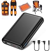 MOSILA 30000mAh Heated Vest Battery Pack 7.4V Heating Vest Battery Bank Power Bank with LED Display DC/USB//Type-C 5V/9V/12V Portable Chargers for Heated Jacket Coat Vest and Warming Clothing for Men