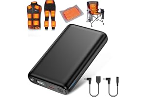 MOSILA 30000mAh Heated Vest Battery Pack 7.4V Heating Vest Battery Bank Power Bank with LED Display DC/USB//Type-C 5V/9V/12V Portable Chargers for Heated Jacket Coat Vest and Warming Clothing for Men