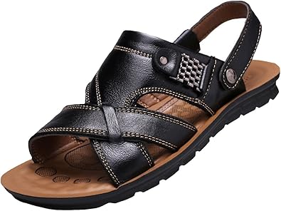 mens leather sandals amazon