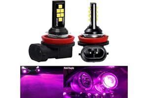 SOCAL-LED LIGHTING 2x H11 H8 LED Fog Light Bulb for Powersports Advanced 3030 SMD Bright Colorful Daytime Running DRL Lamp, Pink Purple
