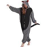 NAMHTOM Adult Mouse Onesie Rat Costume Mouse Pajamas Halloween Costumes Animal Cosplay pajamas Warm Sleepwear for Women Men