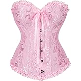 Zhitunemi Renaissance Corset Tops For Women: White Corsets Plus Size Halloween Costumes - Ren Faire For Renaissance Festival