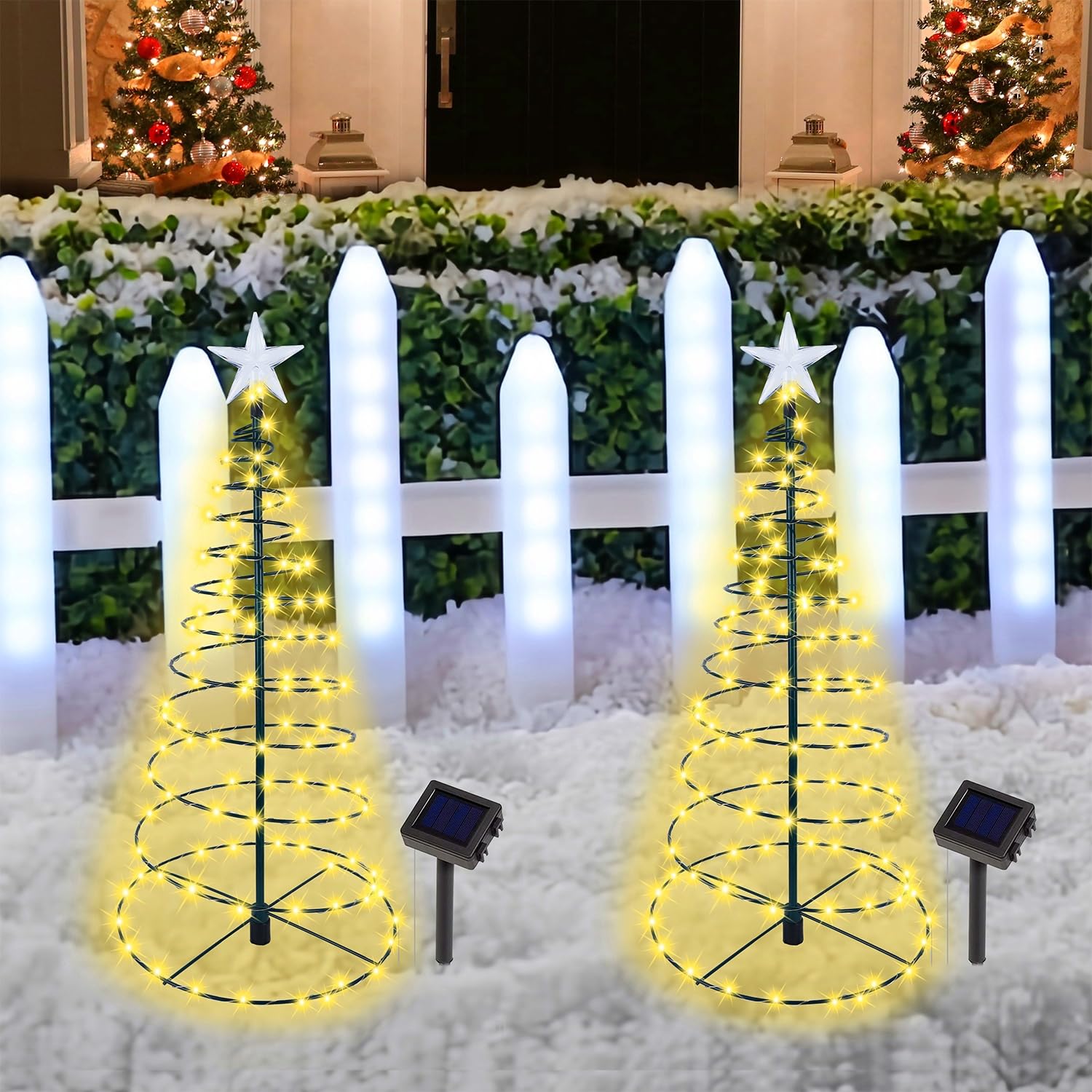 Photo 1 of *ONLY 1* Dynaming 2 Pack Solar Spiral Christmas Trees with Multicolor Lights, 26" Outdoor Light Up Xmas Pathway Markers with Stake, Auto On/Off & Waterproof Lights for Winter Patio Yard Walkway Driveway Decor