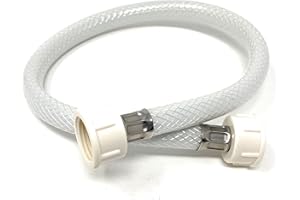 MI MADOL IMPORTS, LLC MADOL Water Supply Line, 20 inch White Braided Nylon and Reinforced PVC Water Hose with 1/2 inch x 1/2 inch Female Plastic Nuts, For Faucets and Sinks and Toilets [PLS 50 0808]