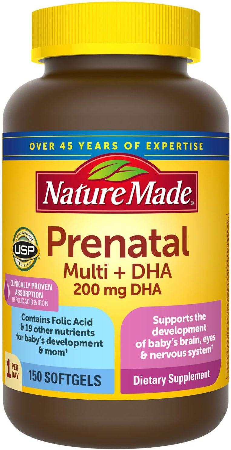 Nature Made Prenatal + DHA 200 mg Softgels (.150 Count): Health & Personal Care
