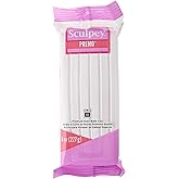 Sculpey Premo Polymer Oven-Bake Clay, White, Non Toxic, 8 oz. bar, Great for jewelry making, holiday, DIY, mixed media and ho