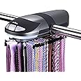 Primode Motorized Tie Rack Stores Up to 50 Ties– Closet Organizer, Holds & Displays Up to 50 Ties Or Belts, Rotation Operates with Batteries. Great Gift Idea for Fathers Day