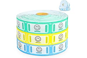 GICARE Raffle Tickets Single Roll, Smile Tickets Roll Ticket for Events, Entry, Class Reward, Fundraiser & Prizes Roll of 1000 Tickets Single 3 Assorted Colors 3000 Total-Green,Yellow,White