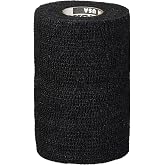 PowerFlex Self Adherent Tape, Athletic Tape, Black, 3", 16 Rolls