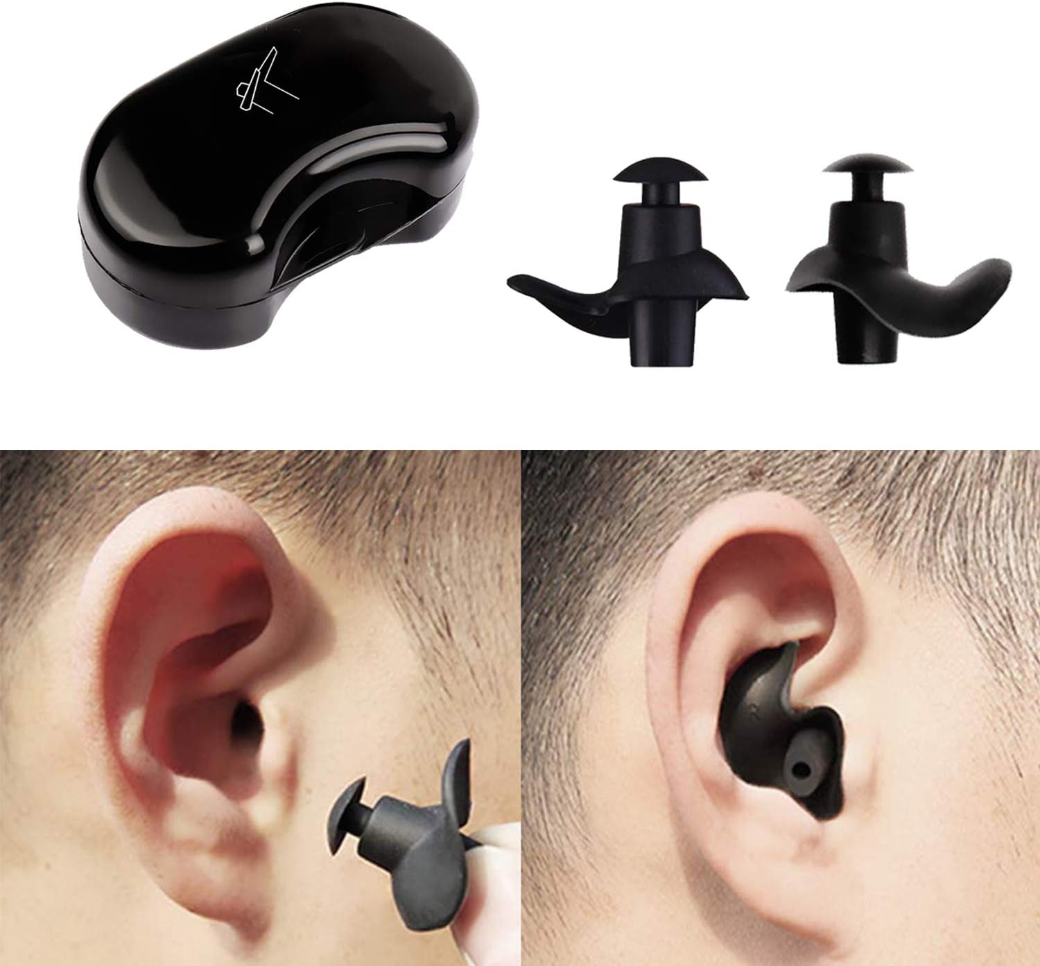Brukween Swimming Earplugs Waterproof Professional Comfort Fit Ergonomics Non-Skid Surf Diving Bath Silicone Gel Ear Protection for Adults and Children : Sports & Outdoors