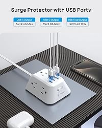 TROND Flat Extension Cord 10ft, Ultra Thin Flat