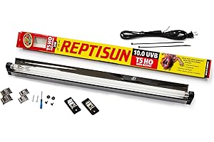 CAROLINACUSTOMCAGES Carolina Custom Cages Reptile 22" T5HO UVB 24W Standard Light Fixture, Bundle with 10.0 UVB Tube