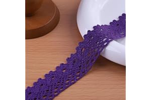 DYSHIPEN 20 Yards x 1 Inch Lace Ribbon Vintage Lace Trim Crochet Cotton Lace Edge for Christmas Package DIY Sewing Wedding Bridal Dress,Costume,Crafts and Sewing (Purple)