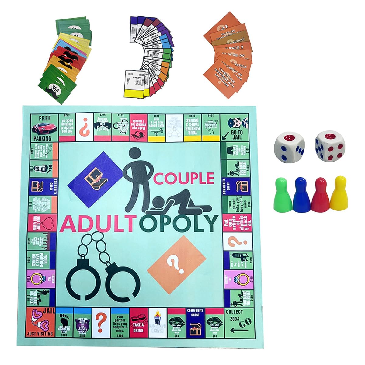 Laroal Adult Monopoly Couples Board Game Relationship Cards Interactive Bedroom Game with Dialogue Cards Fun Couple’s Game for Strengthening Connection and Communication