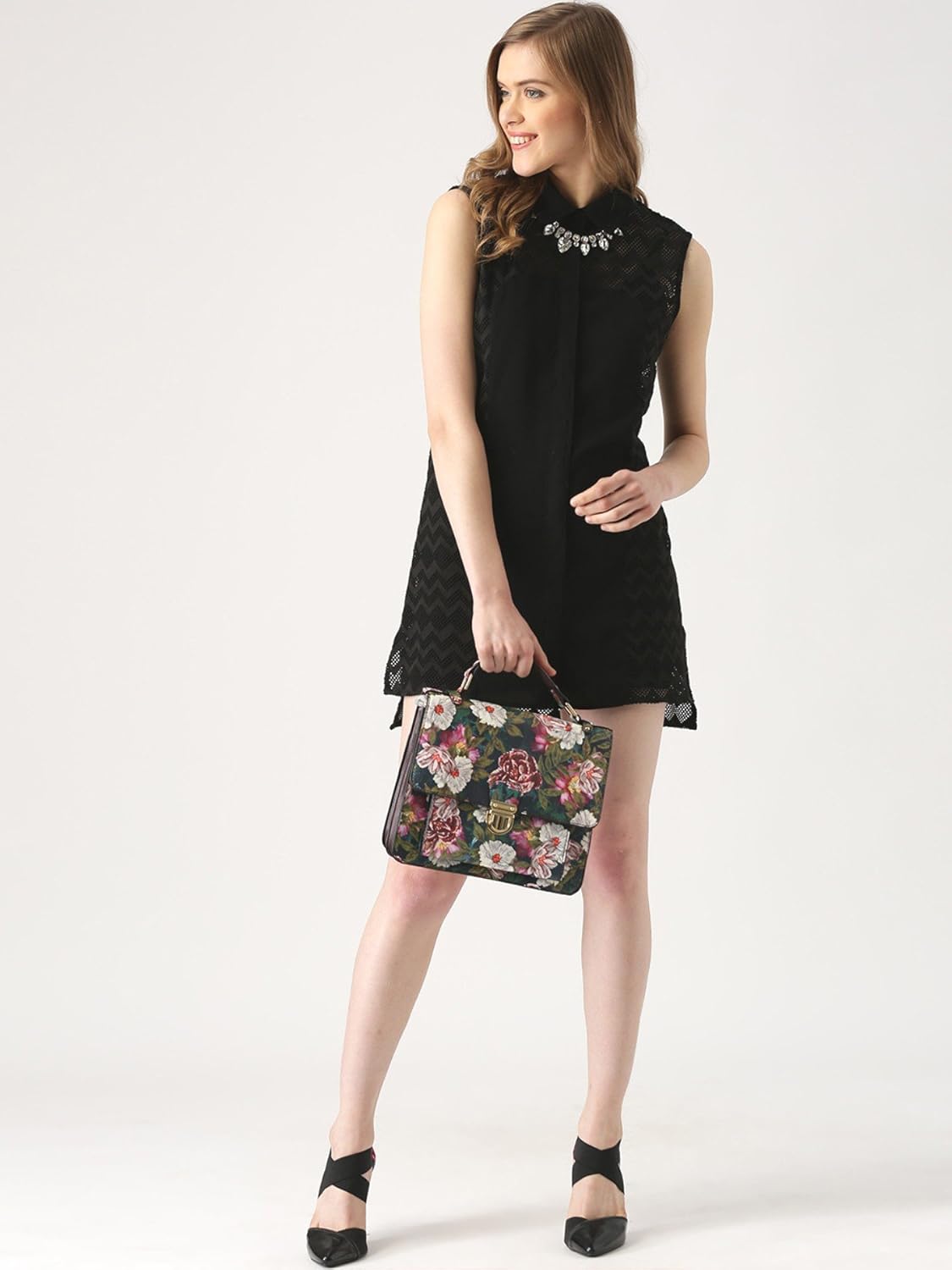 marie claire women's a-line dress (mc264--xl, black, x-large)