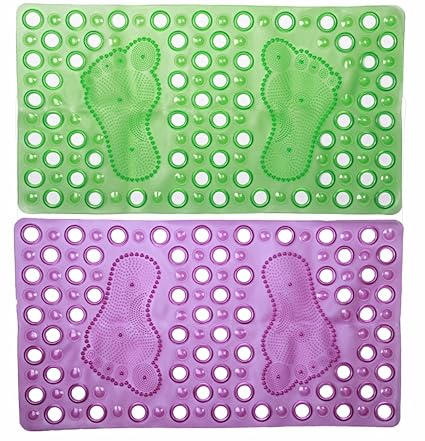 Novicz 2 Piece Synthetic Bath Mat - 25.98 x 15.74, Multicolour