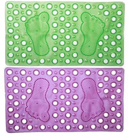 Novicz 2 Piece Synthetic Bath Mat - 25.98 x 15.74, Multicolour