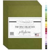 Cardstock Warehouse Pop-Tone Jellybean Green Cardstock Paper – 50 Sheets, 8.5 x 11" - 65 lb / 175 GSM Premium Green Card Stoc