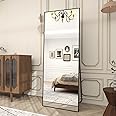 BEAUTYPEAK Full Length Mirror 64"x21" Nano Glass, Standing Rectangle Floor Mirrors Body Dressing Wall-Mounted for Living Room, Bedroom, Black