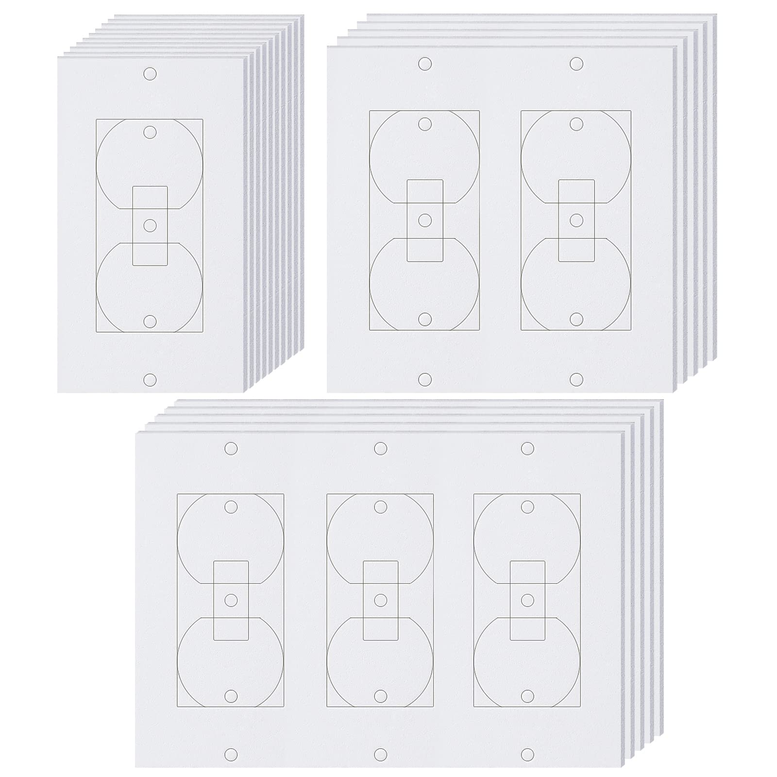 Photo 1 of Wakhow 20 Pcs Wall Insulation Outlet Insulators Draft Sealers, 20 Pack Electrical Outlet Insulation Pads, EVA Foam Gasket for Wall, Light, Switch Socket Cover Compatible with Duplex Toggle Rocker