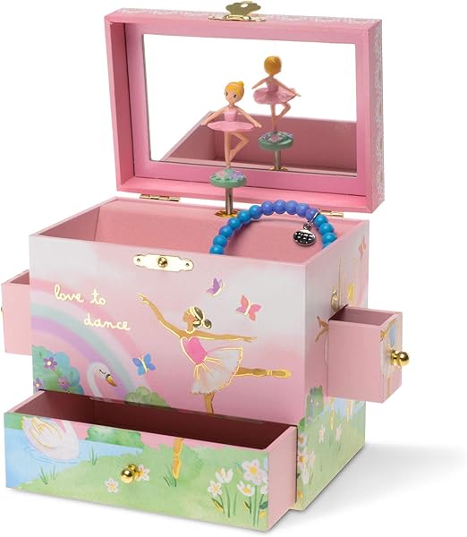 Carillon Portagioie Con Ballerina Girevole - Music Box Lago Dei Cigni Per Bambine E Collezionisti - Foto 5